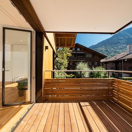 Moderne Neubauwohnung In Wilderswil Exteriér fotografie