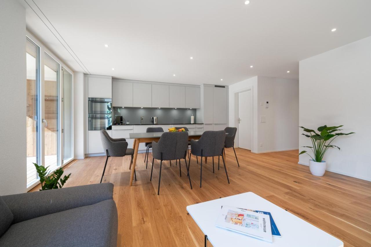 Moderne Neubauwohnung In Wilderswil Exteriér fotografie