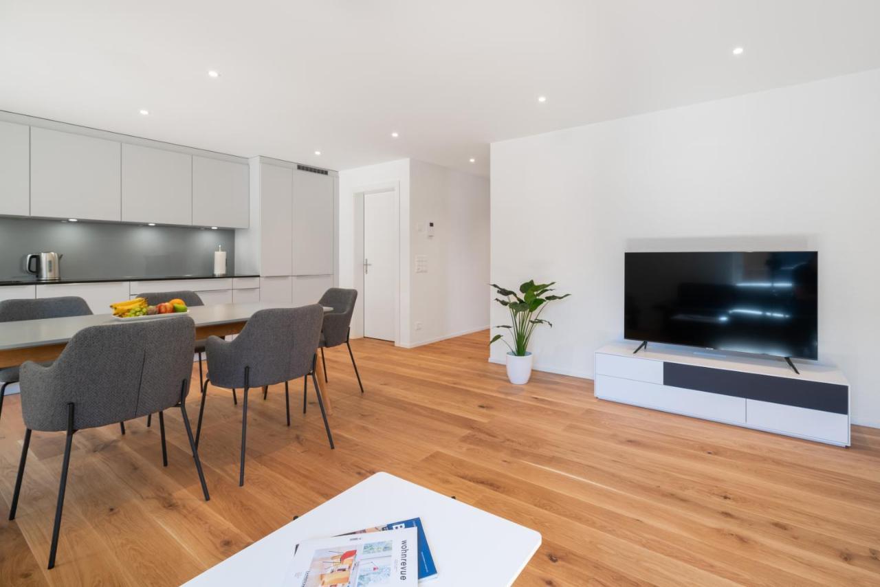 Moderne Neubauwohnung In Wilderswil Exteriér fotografie