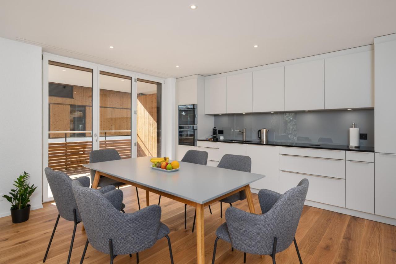 Moderne Neubauwohnung In Wilderswil Exteriér fotografie