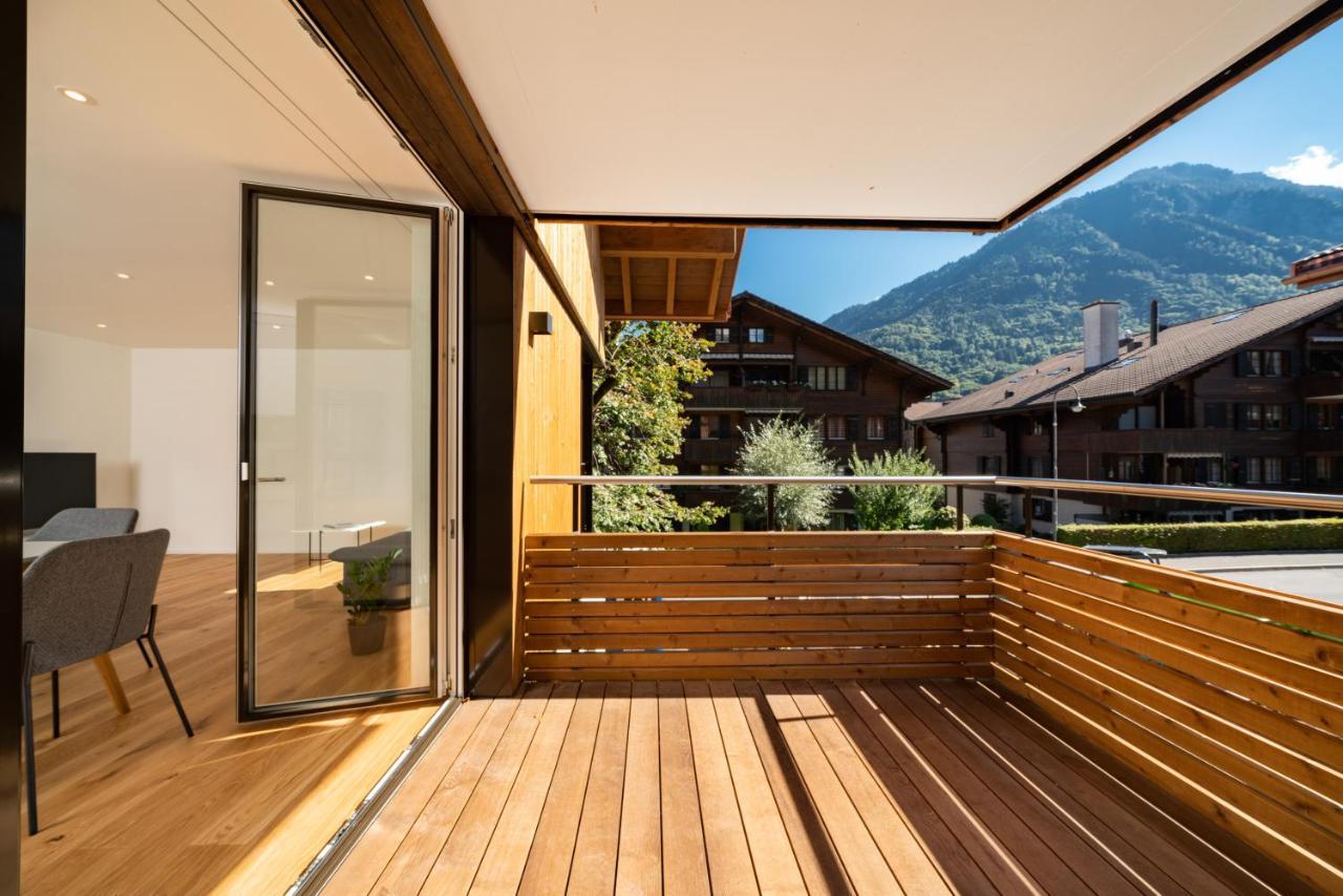 Moderne Neubauwohnung In Wilderswil Exteriér fotografie