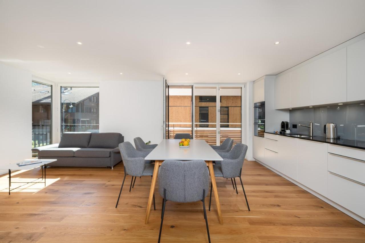 Moderne Neubauwohnung In Wilderswil Exteriér fotografie